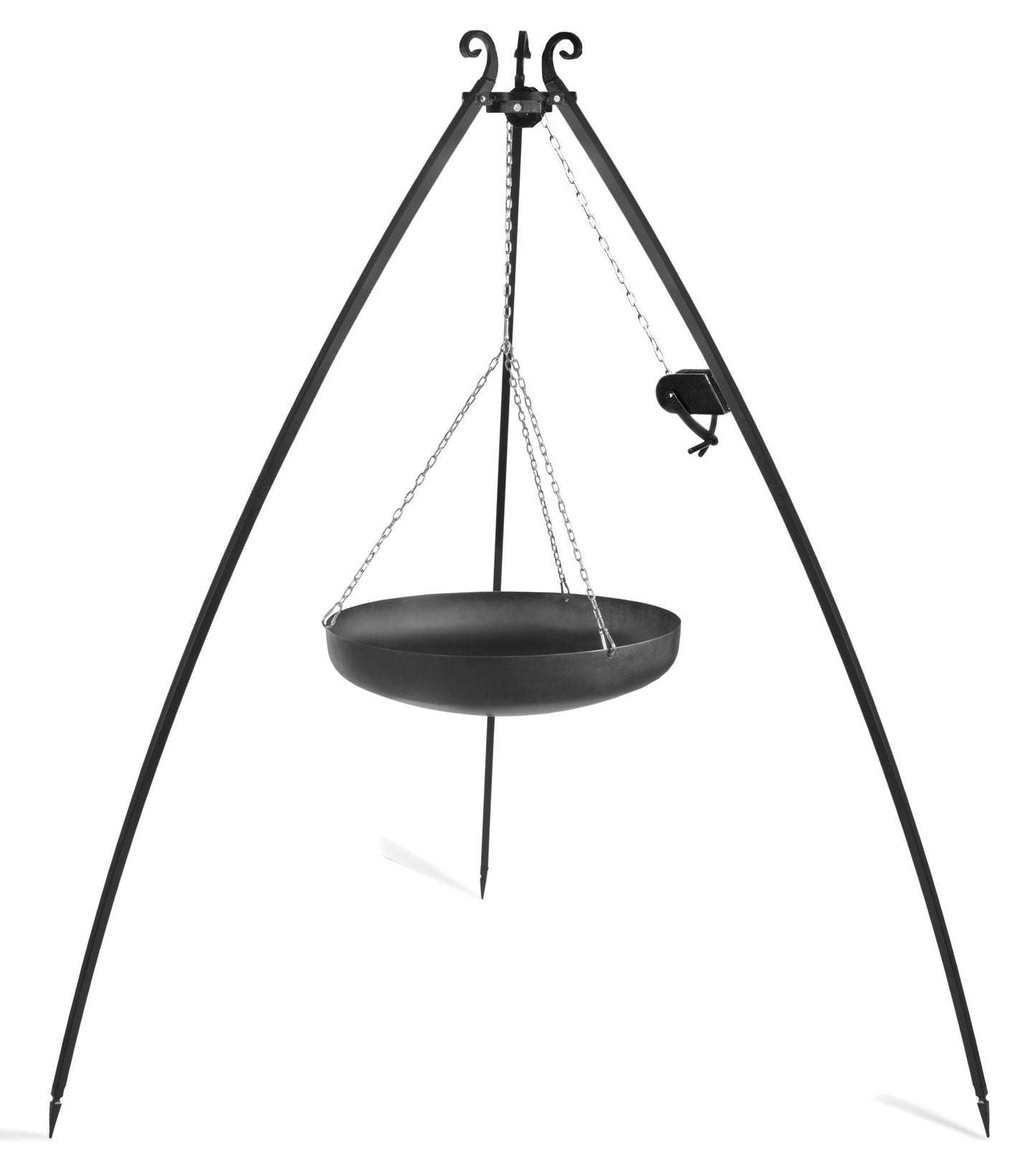 Wok Am Dreibein, 200 Cm Höhe, Rohstahl, 60 Cm Durchmesser