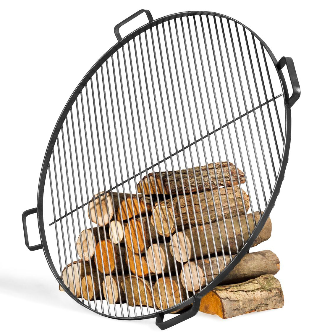 Grillrost mit 4 Griffen aus Rohstahl 70 cm