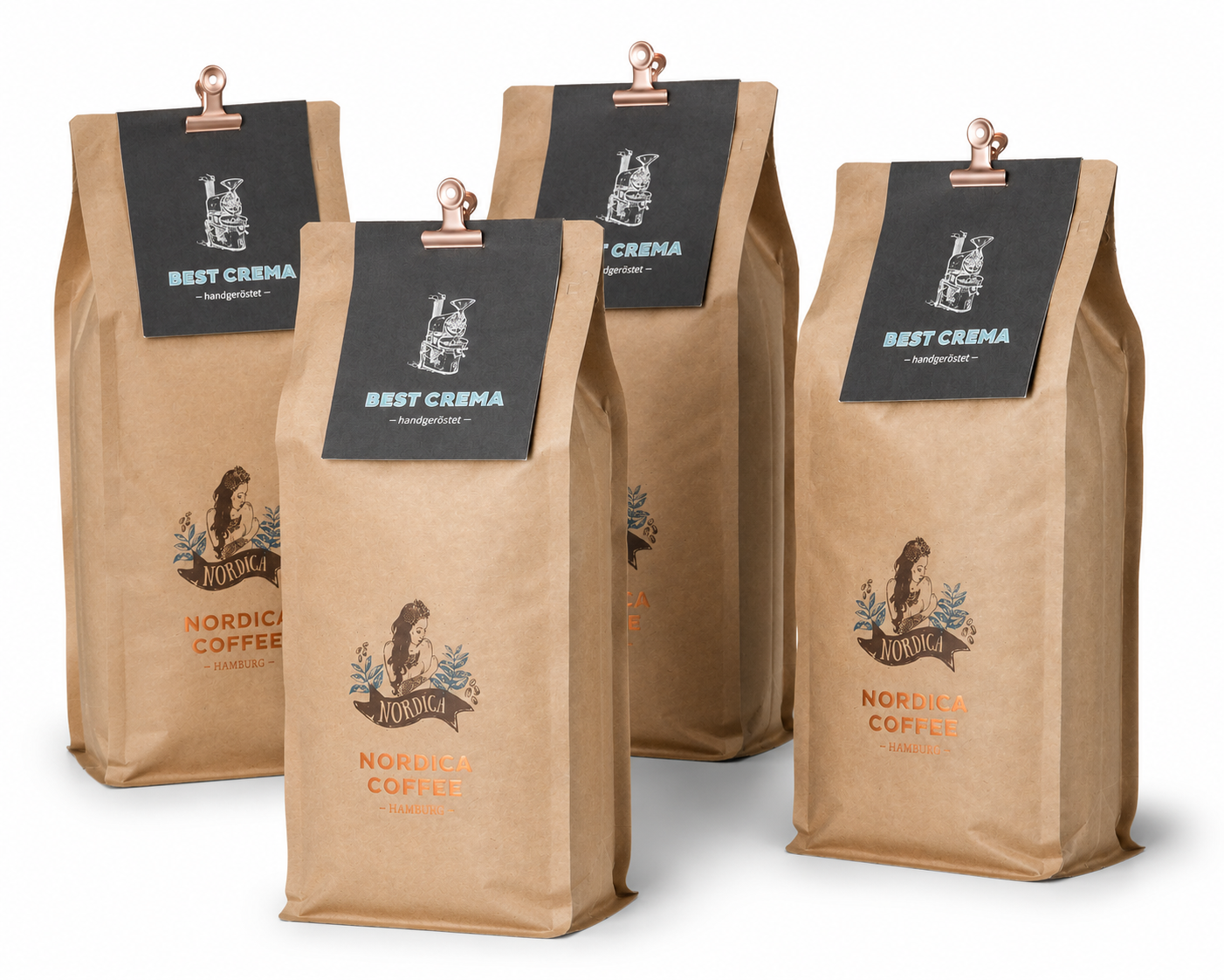 Nordica Coffee Best Crema Kaffeebohnen Für Vollautomaten Trommelröstung 4x1kg