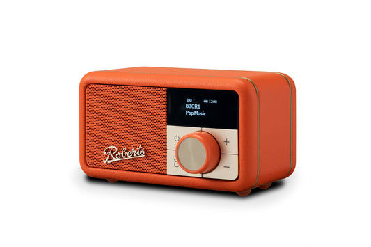 Revival Petite | pop orange | tragbares FM / DAB+ Radio mit Bluetooth und integriertem Akku