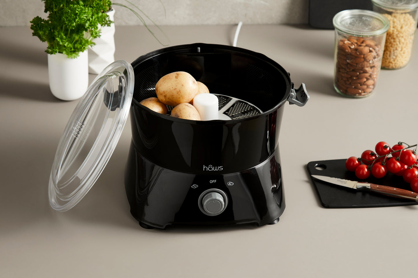 Hâws Elektrischer Kartoffelschäler und Salatschleuder 85w