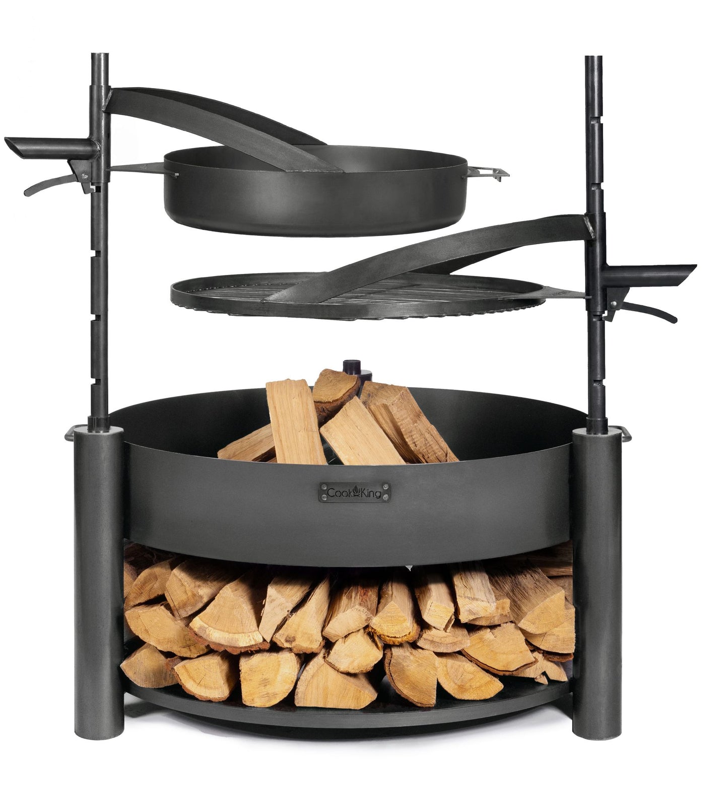 Pfanne aus natürlichem Stahl 50 cm mit einem Griff für Feuerschale "BANDITO" und "MONTANA X"