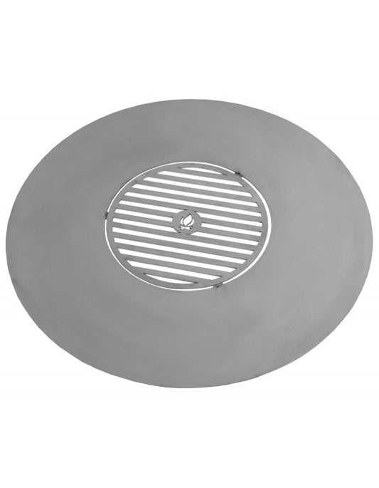 Rostfreie Grillplatte für Feuerschale 102 cm mit Rost 50 cm