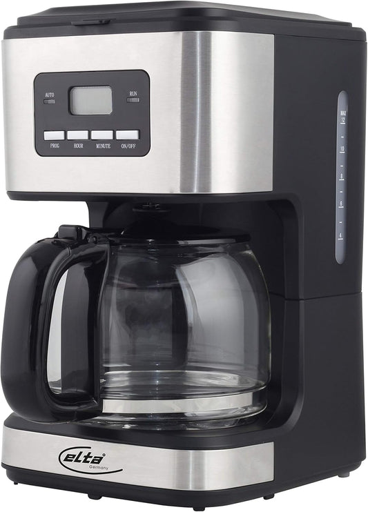 Elta Kaffeemaschine 1,5L - KM-900.15TS (Silver Line), Warmhaltefunktion und Timer