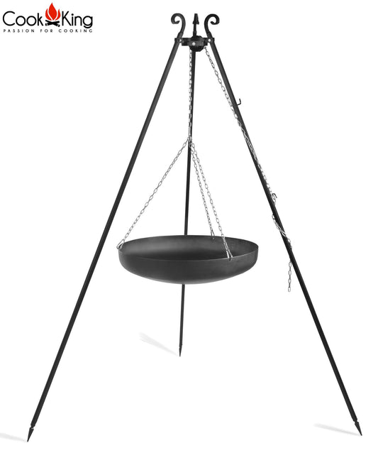 Wok Am Dreibein, 180 Cm Höhe, Rohstahl, 60 Cm Durchmesser
