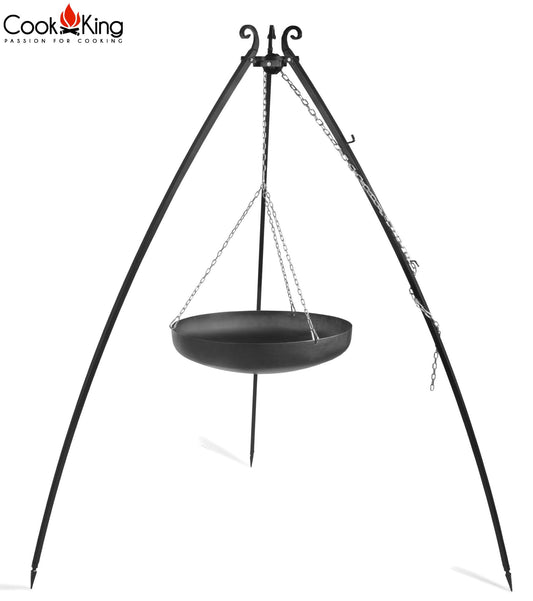 Wok Am Dreibein, 200 Cm Höhe, Rohstahl, 70 Cm Durchmesser