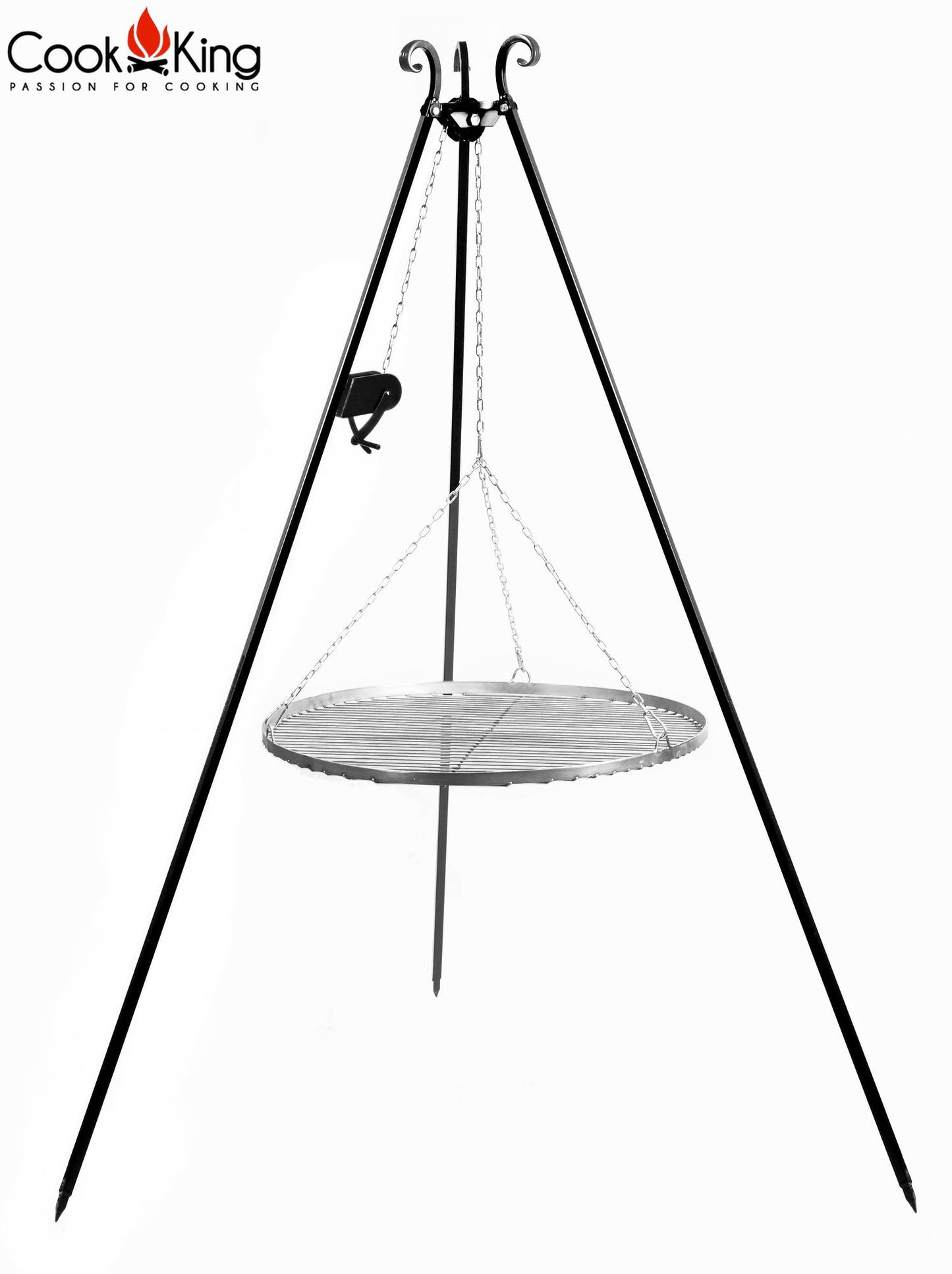 Schwenkgrill 180 Cm - Edelstahl Grillrost 70 Cm Mit Kurbel