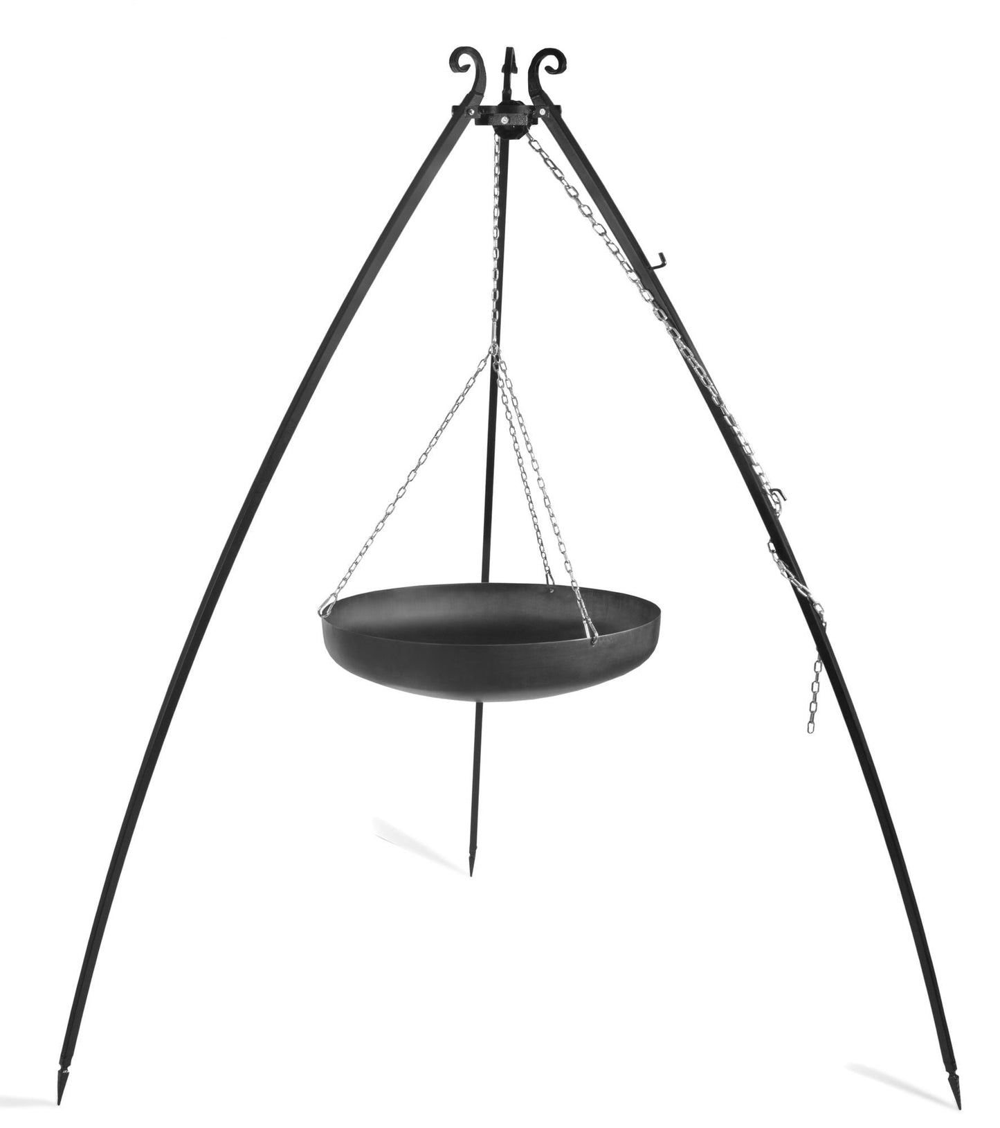 Wok Am Dreibein, 200 Cm Höhe, Rohstahl, 60 Cm Durchmesser
