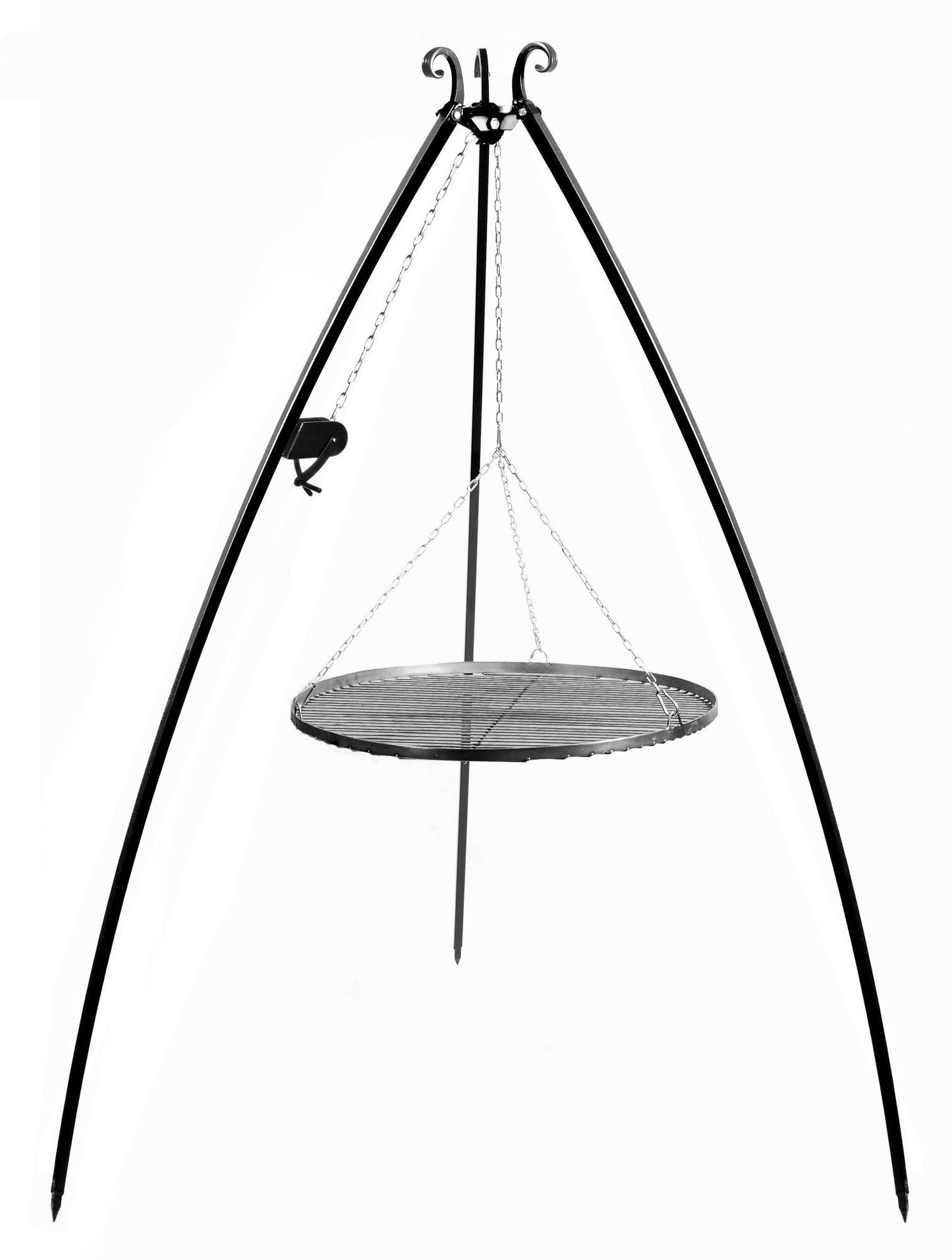 Schwenkgrill 200 cm - Grillrost Rohstahl 60 cm mit Kurbel