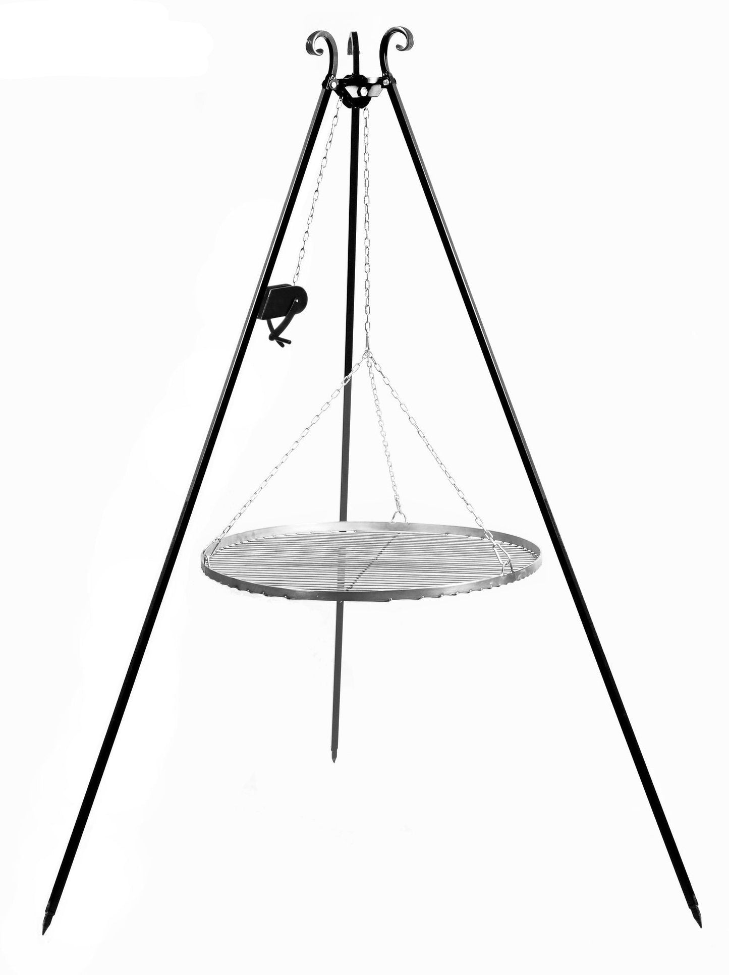Schwenkgrill 180 Cm - Edelstahl Grillrost 70 Cm Mit Kurbel