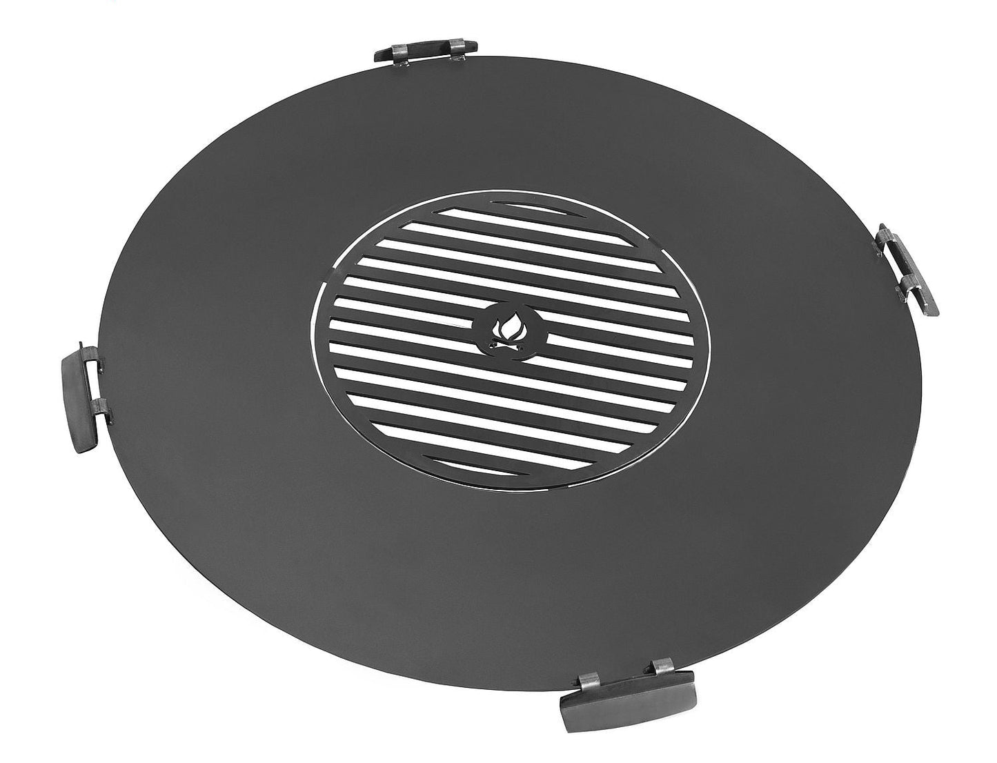 Grillplatte für Feuerschale 98 cm mit Grillrost 46 cm und 4 Griffen