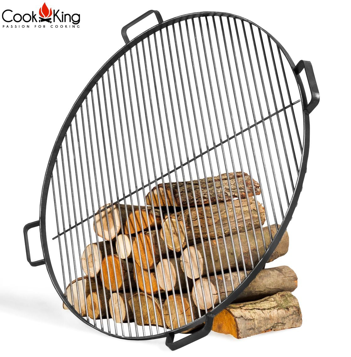 Grillrost mit 4 Griffen aus Rohstahl 70 cm