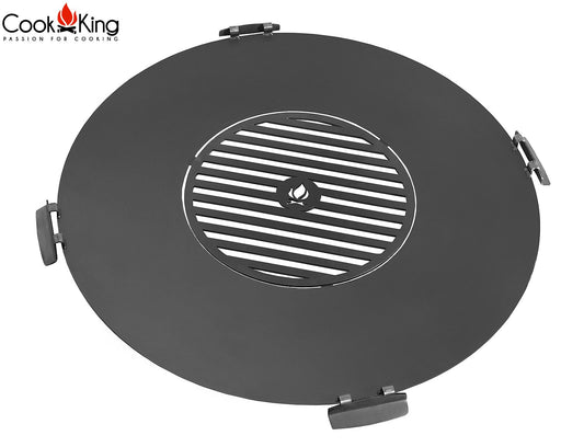 Grillplatte für Feuerschale 78 cm mit Grillrost 36 cm und 4 Griffen