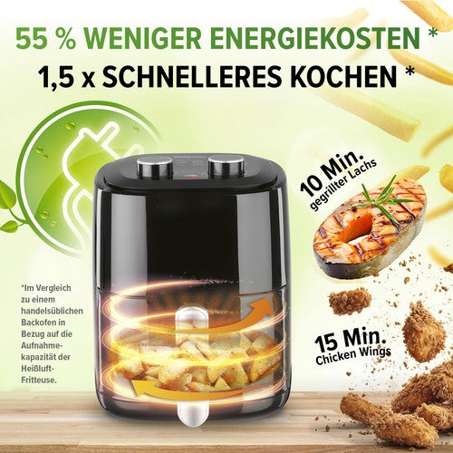 GOURMETmaxx Heißluftfritteuse Airfryer 3,1L Heißluft Fritöse 80 - 200°C Timer