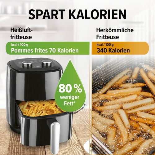 GOURMETmaxx Heißluftfritteuse Airfryer 3,1L Heißluft Fritöse 80 - 200°C Timer