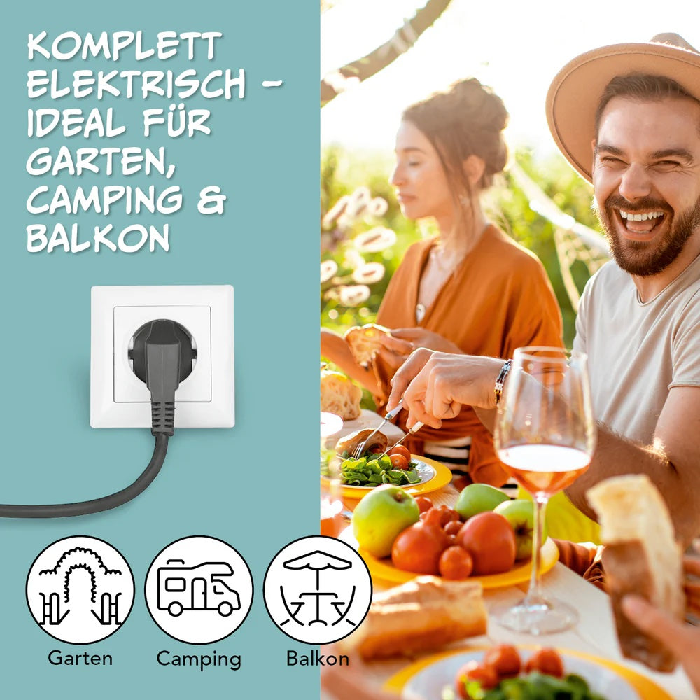 GOURMETmaxx Elektrische Multifunktionspfanne ⌀ 40cm | Mit Thermostat, Glasdeckel & Antihaftbeschichtung | XXL Volumen - optimal als Paellapfanne, Schmorpfanne & Wokpfanne | 1500W
