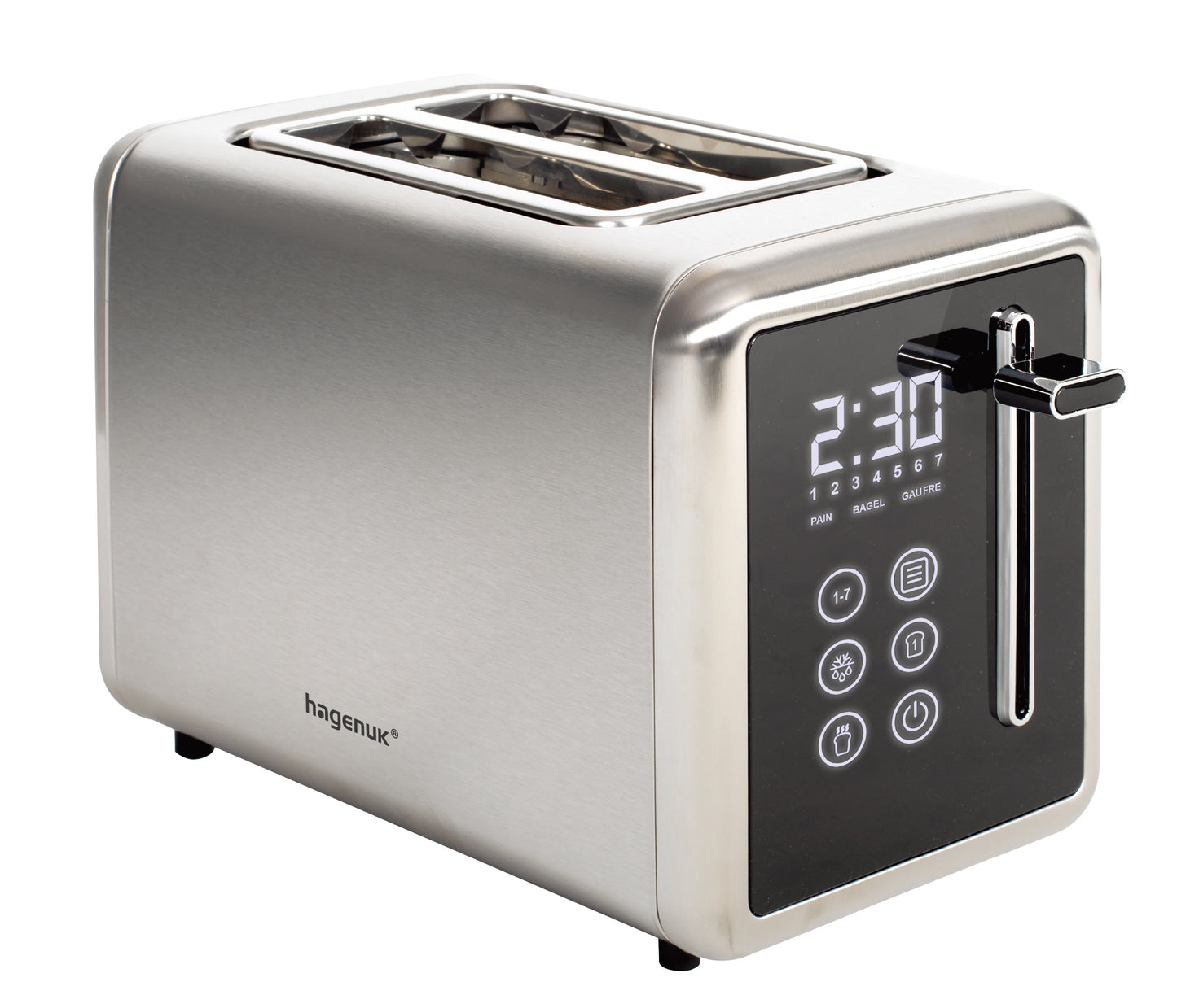 Hagenuk Digitales Frühstücksset Edelstahl – Toaster, Kaffeemaschine & Wasserkocher mit LED & Touch