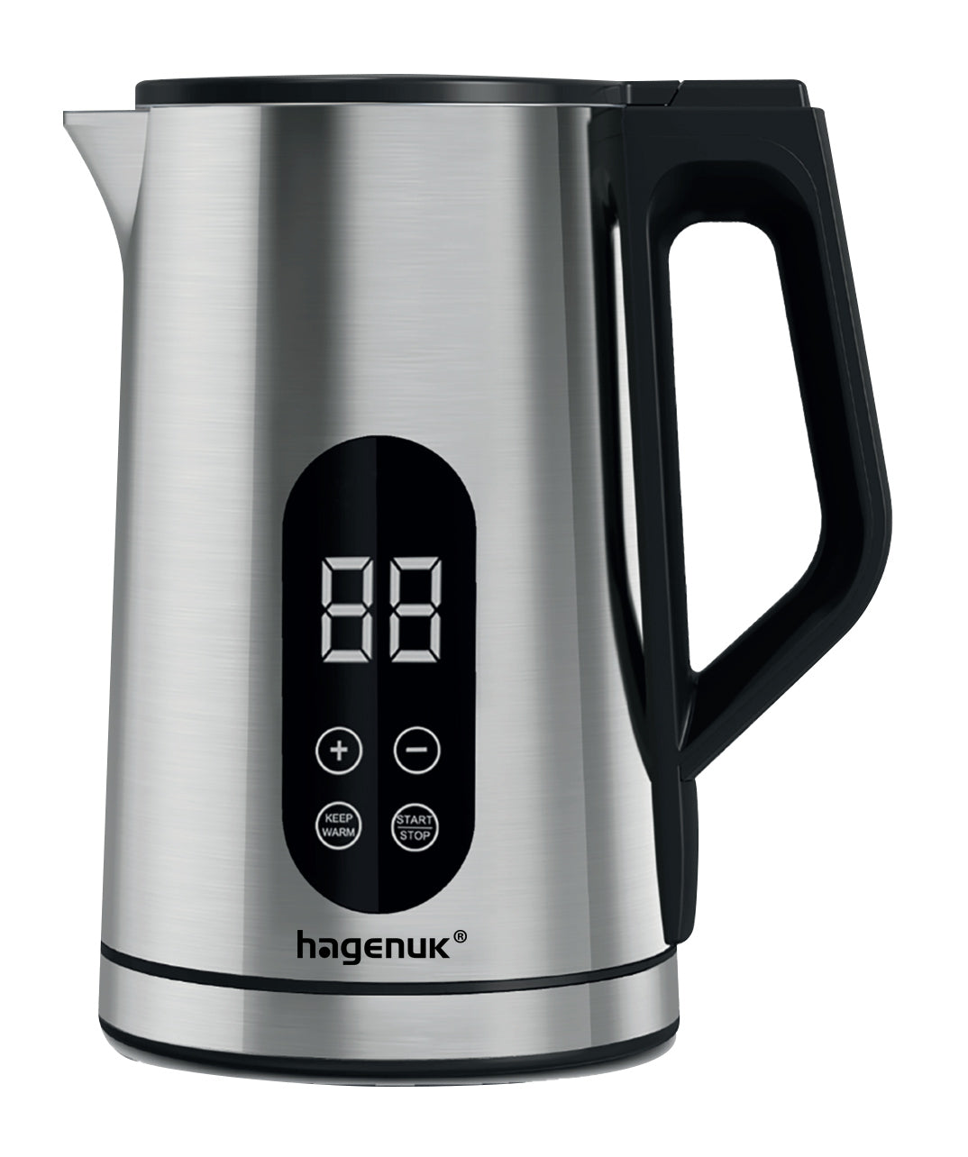 Hagenuk Digitales Frühstücksset Edelstahl – Toaster, Kaffeemaschine & Wasserkocher mit LED & Touch