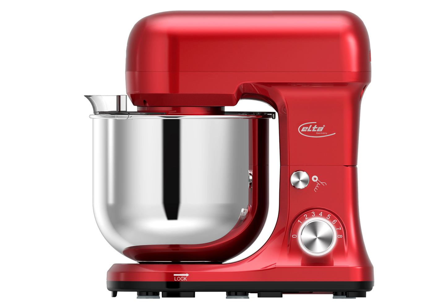 Elta Küchemaschine 1000W – 5L Küchenmaschine mit Planetarischem Rührsystem, 8 Geschwindigkeiten & Zubehör für Teig, Sahne, Kuchen