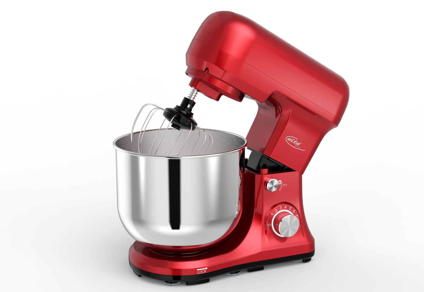 Elta Küchemaschine 1000W – 5L Küchenmaschine mit Planetarischem Rührsystem, 8 Geschwindigkeiten & Zubehör für Teig, Sahne, Kuchen