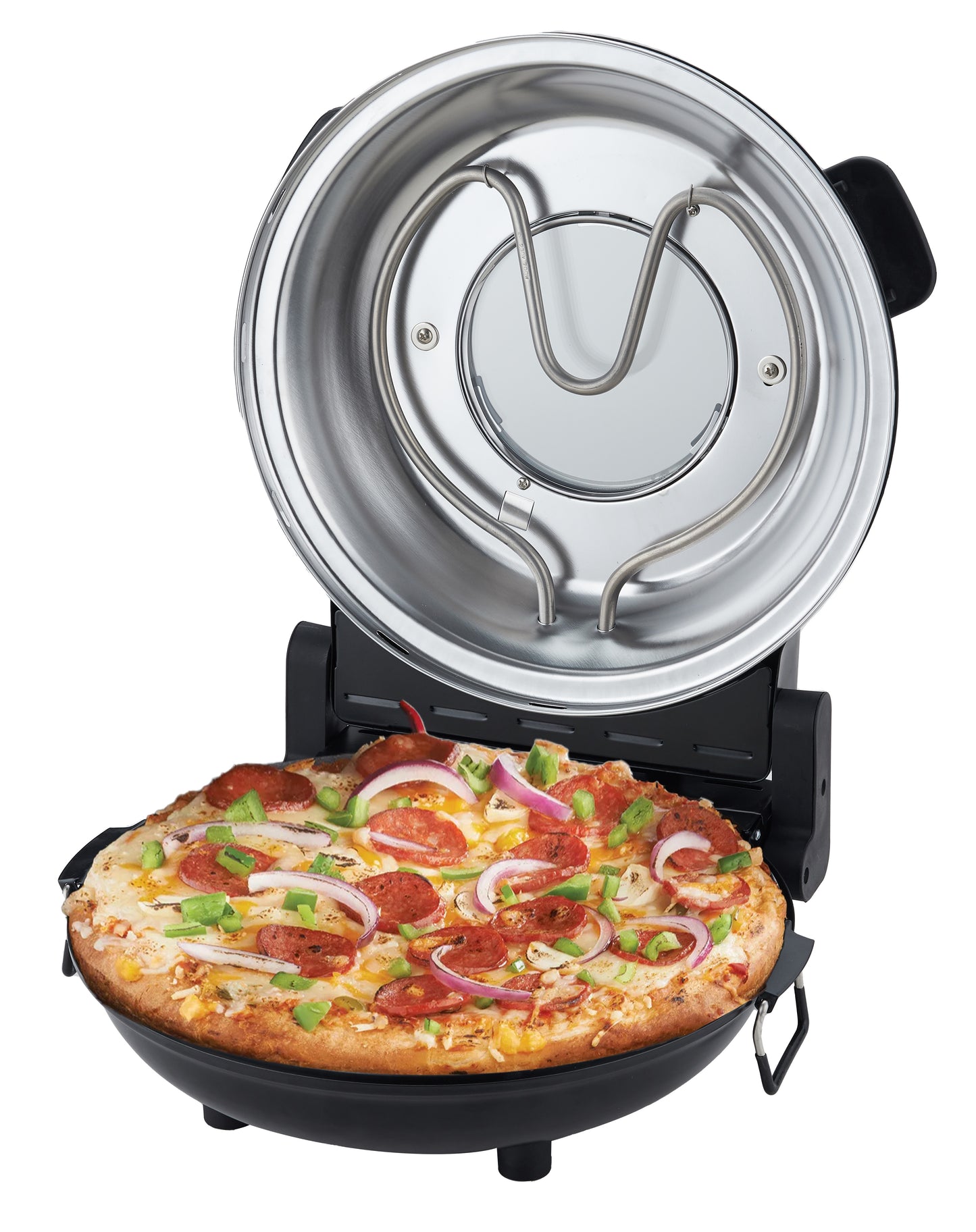 ELTA Elektrischer Pizza-Ofen inkl. Pizzastein | Pizza-Maker mit 1200 Watt & Timerfunktion | 32 cm Durchmesser auch ideal für Flammenkuchen, Wraps oder knuspriges Brot| bis 360° C