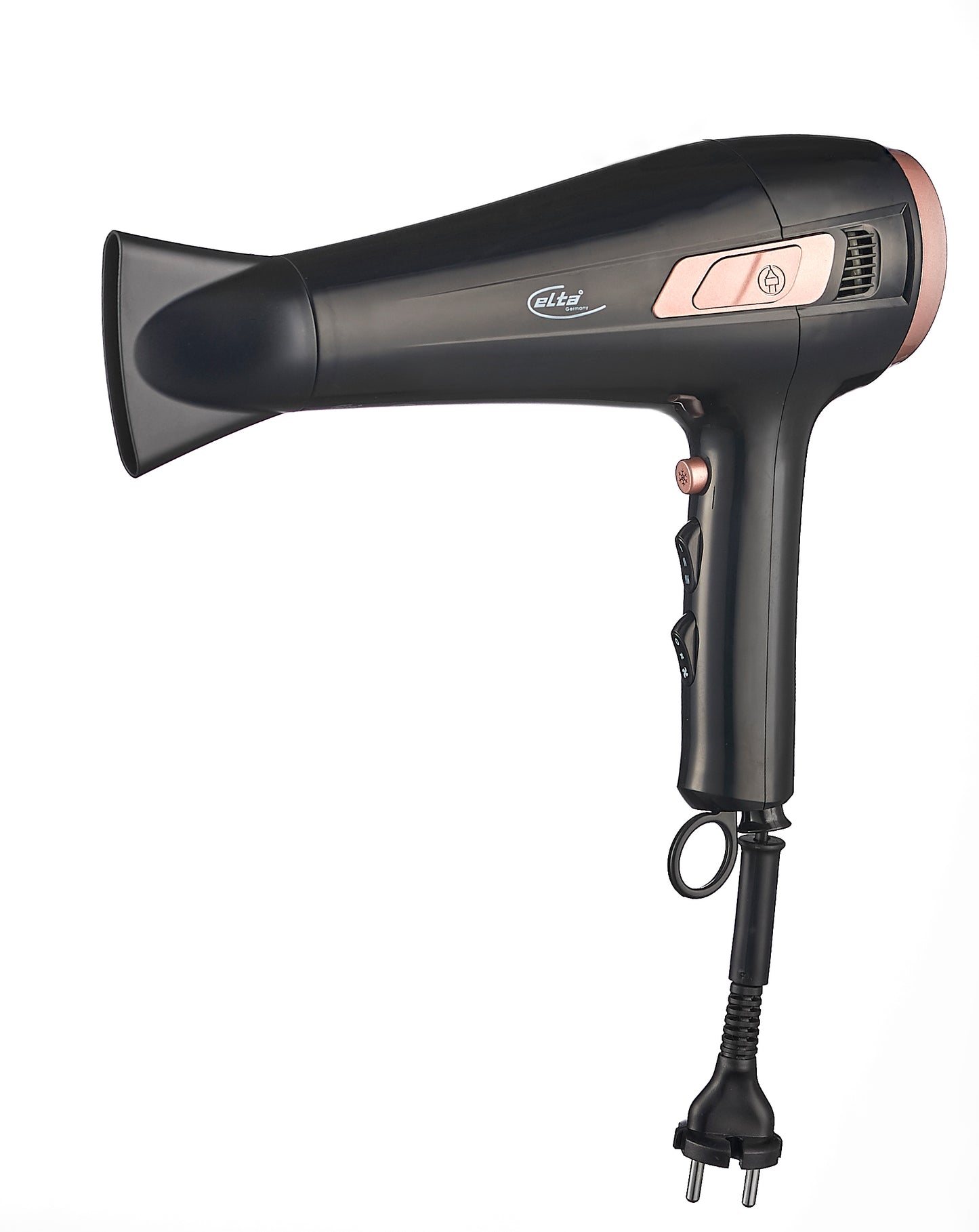 Elta Power Haartrockner 2200W mit Kabeleinzug, 3 Temperaturstufen, 2 Geschwindigkeiten, Cool-Shot, Stylingdüse