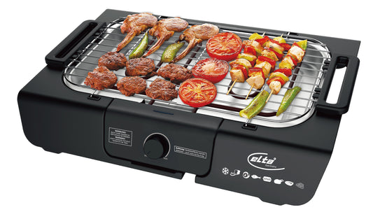 Elta Elektrischer Tischgrill 2000W – Auto-Thermostat, Rostschutzgrill, für Indoor & Outdoor